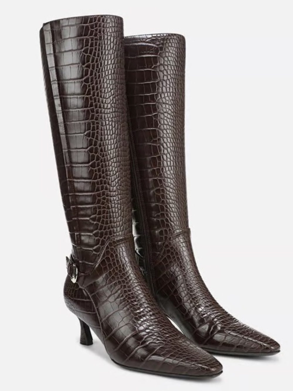 $320 msrp nwt Naturalizer Eartha chocolate croc faux leather size 5